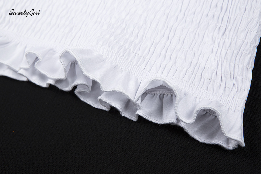 Áo Kiểu Tay Dài Cổ Vuông Màu Trơn Phối Lưới Xếp Ly Dáng Ôm Thời Trang Cho Nữ