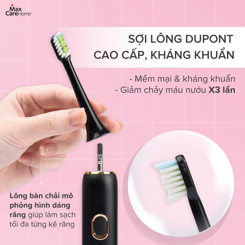 [COMBO GIẢM 690K] Combo 2 Bàn Chải Điện Sonic Sạch Sâu Maxcare Hera Whitening SE Nhật Bản