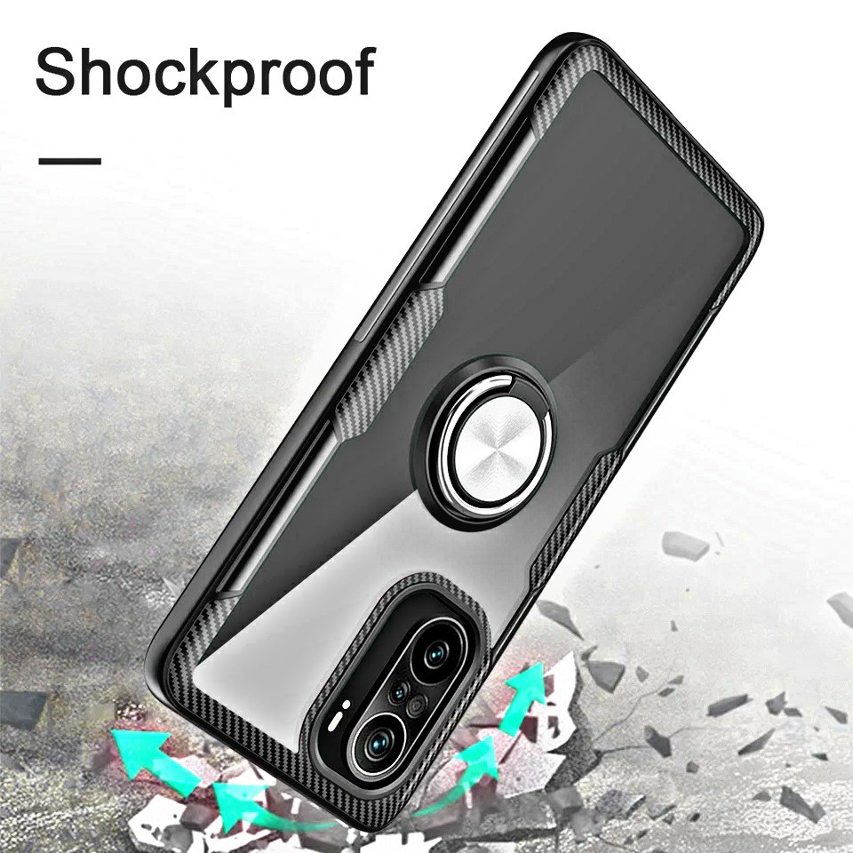 Ốp lưng Poco F3 / Redmi K40 / k40 Pro chống sốc giá đỡ Iring lưng trong viền màu cao cấp