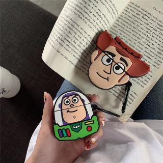 Phim hoạt hình hoạt hình Stereo Buzz Lightyear Woody Apple AirPods2 Vỏ bảo vệ có khóa chống mất Tai nghe không dây Bluetooth Vỏ bảo vệ silicon chống sốc phổ thông thế hệ 1, 2