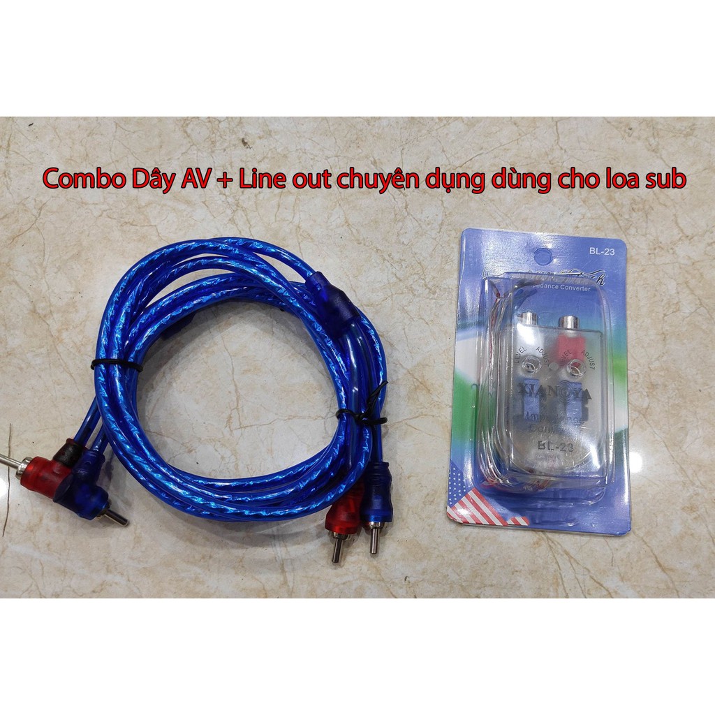 Combo Dây AV+ Line out chuyên dụng cho lắp loa sub, sub gầm ghế, loa Bass...