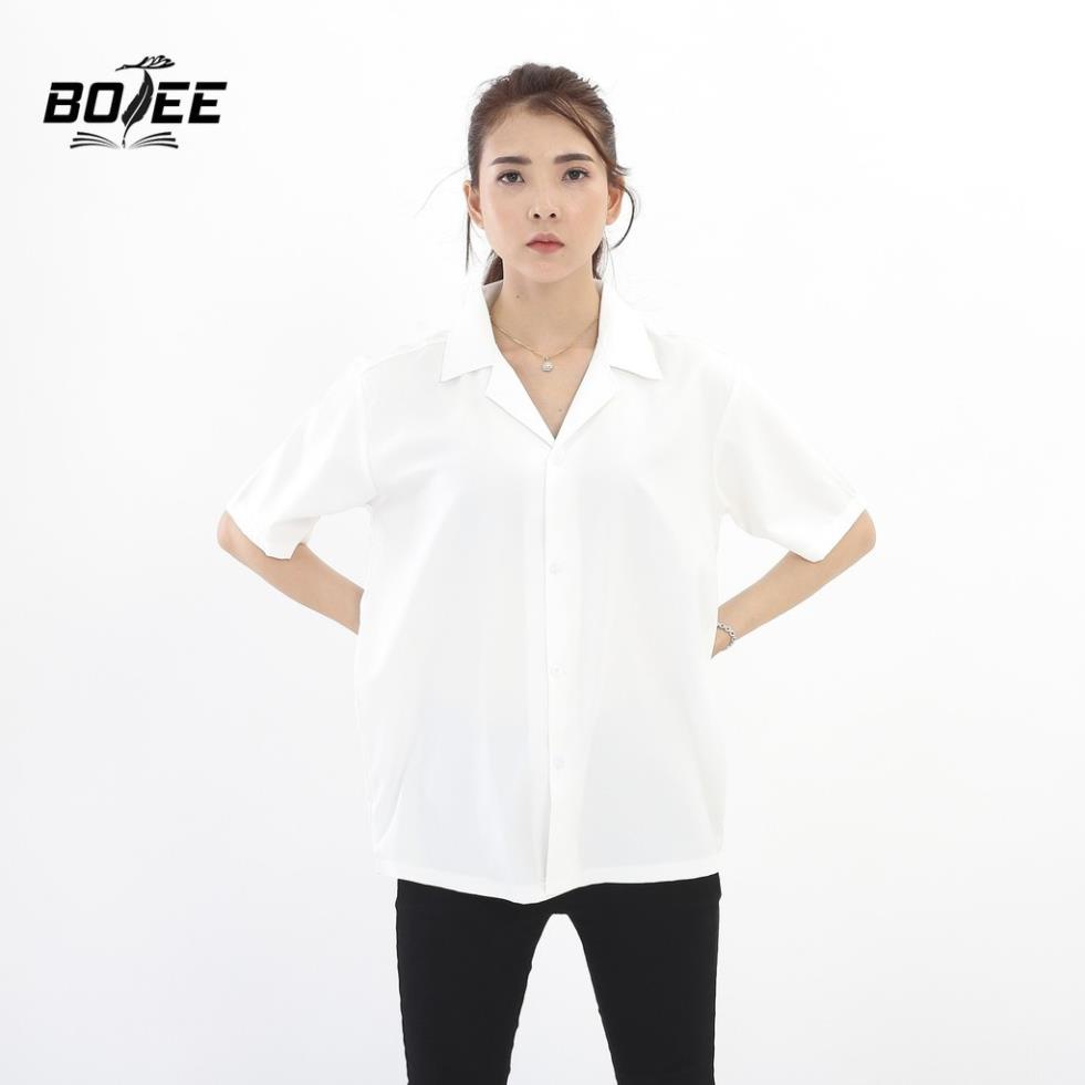 Áo Sơ Mi Nữ CỔ VEST Form Rộng TRƠN Basic Unisex Dài Tay Trắng và Đen Kiểu áo sơ mi nữ Bigsize | BigBuy360 - bigbuy360.vn