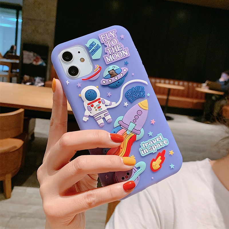 Hoạt Hình Ốp Điện Thoại Silicon Mềm Hình Phi Hành Gia Không Gian Ba Chiều Cho Iphone 6 6s 7 8 Plus Xs Max Xr 11 Pro Max Se2020 | BigBuy360 - bigbuy360.vn