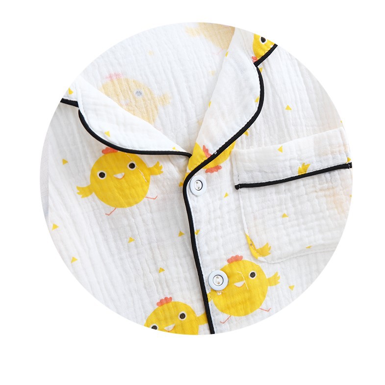 Bộ Pijama Cộc Tay Quần Dài Chất Đũi Xốp Bé Trai, Bé Gái, Họa Tiết Đáng Yêu, Đồ Bộ Trẻ Em Mặc Nhà Namkidshop (V458)