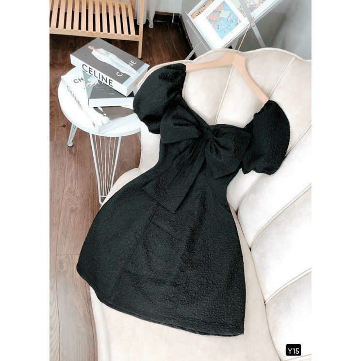 (Free ship) Mẫu Đầm Bán Chạy Nhất | Đầm Gấm Xốp Phối Nơ Sang Chảnh Thỏa Sức Mặc Đi Chơi Đi Tiệc UP HHP Fashion