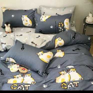 Bộ vỏ chăn ga gối cotton poly mẫu lá tre mới