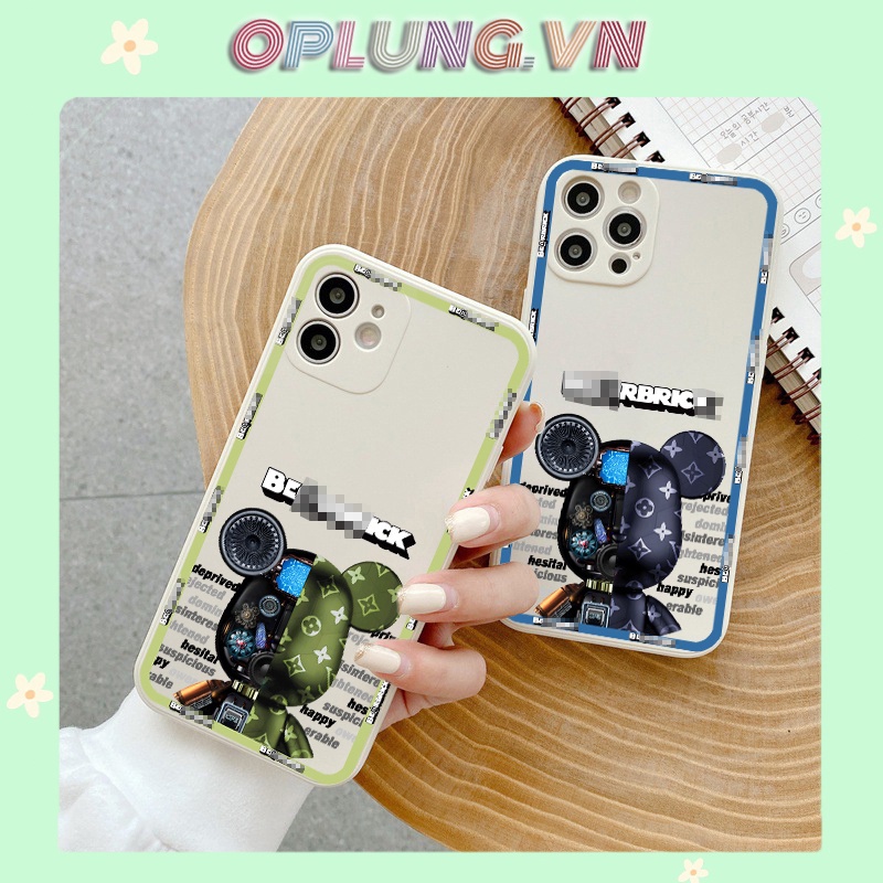 Ốp iphone Be@ Rbrick cạnh vuông iphone 11 7plus 8plus x xsmax 11pro max 12pro 12promax 13promax e91