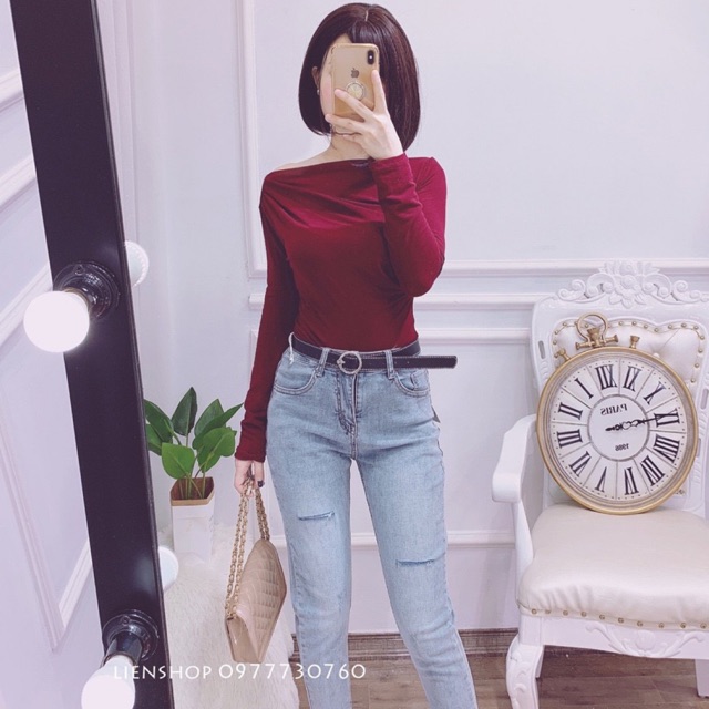 ÁO TRỄ VAI NHÚM TAY DÀI QUẢNG CHÂU MS15288