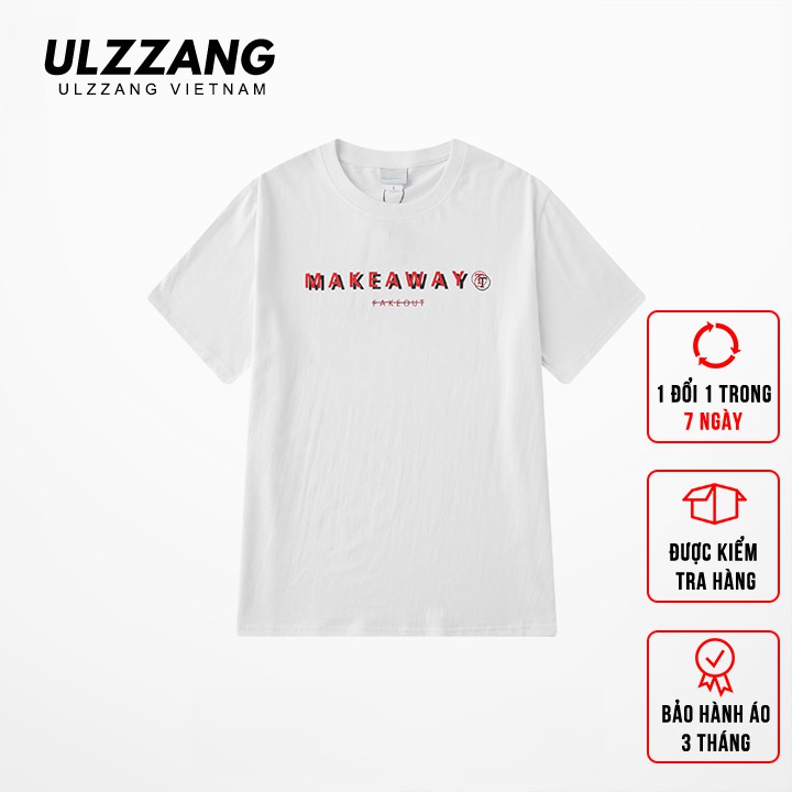 [M&atilde; FAMALLT5 giảm 15% đơn 150k] &Aacute;o thun tay lỡ ULZZANG 100% cotton d&aacute;ng unisex form rộng in chữ makeaway