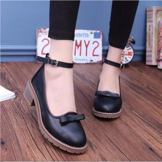 Free ship giày búp bê nơ đế chiến binh đen