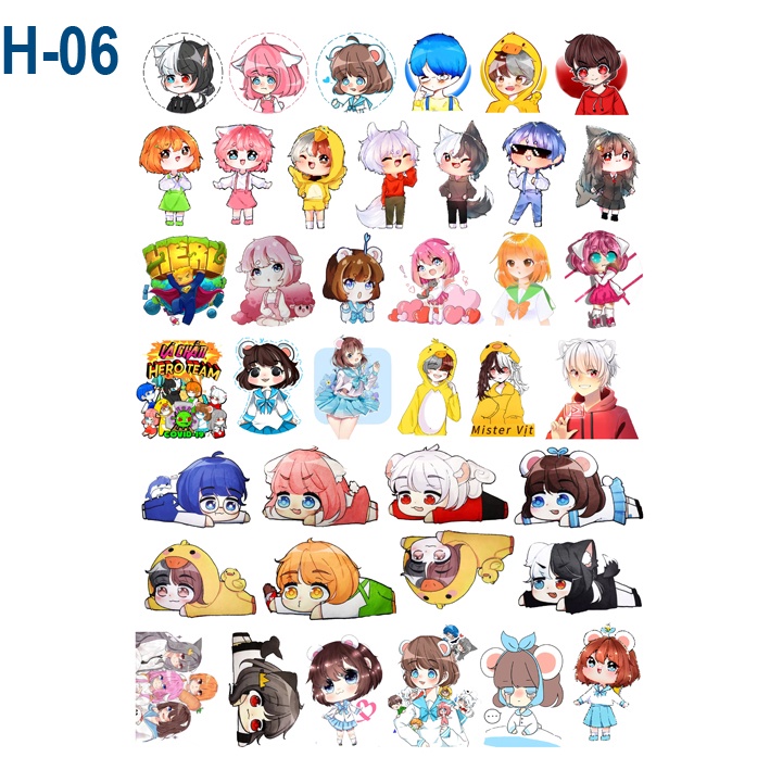 Set sticker/ hình dán Hero Team