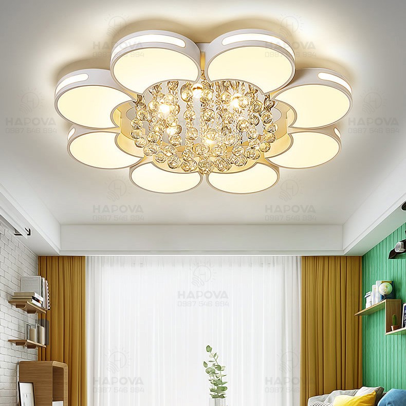 Đèn ốp trần, đèn trần phòng khách bằng pha lê HAPOVA NAVI 0903
