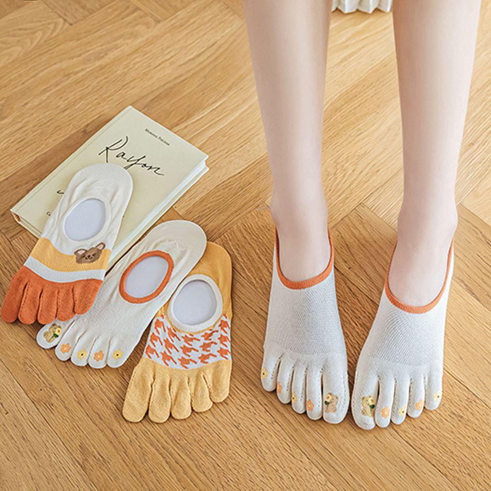 NICKOLAS Vớ Cotton Năm Ngón Hình Gấu Dễ Thương