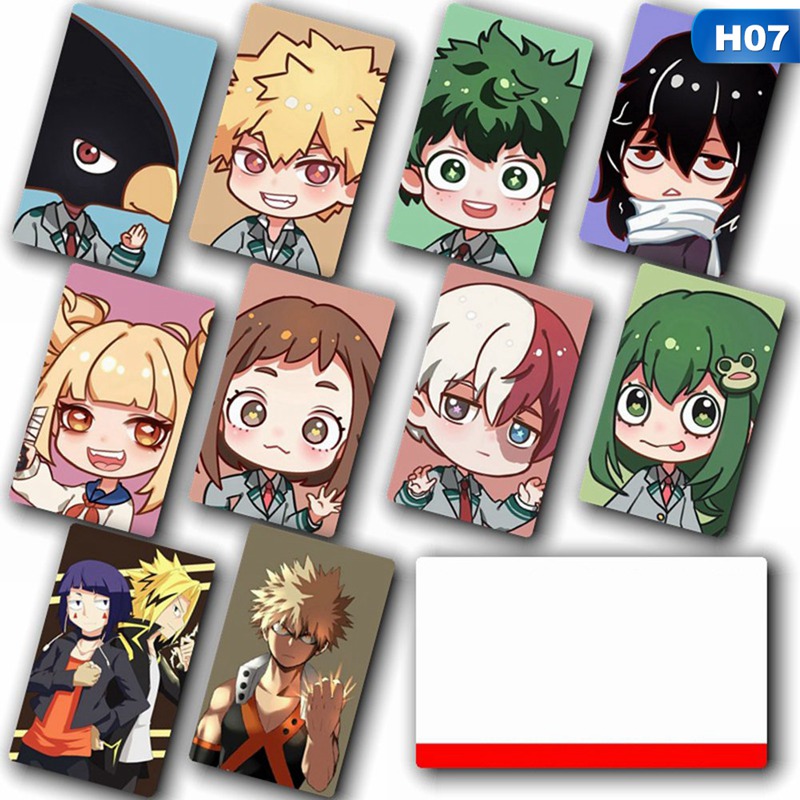 Boộ 10 tấm thẻ trang trí in hình nhân vật trong My Hero Academia