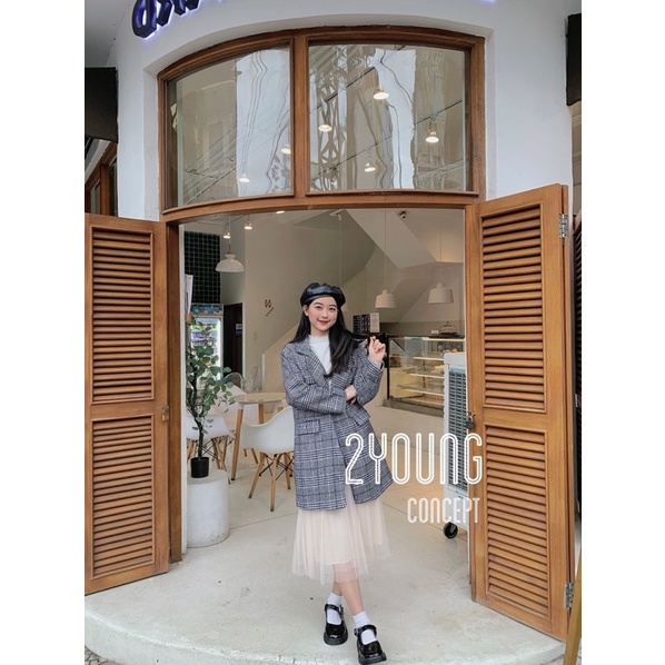 [2YOUNG] [ẢNH THẬT SHOP CHỤP] Áo blazer caro A943