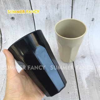 Bộ 10 cốc nhựa 8.8 x 13.3 cm ~ 460ml melamine đen trơn, nâu, ly nhà hàng sang trọng - Cup mug SF-LY27