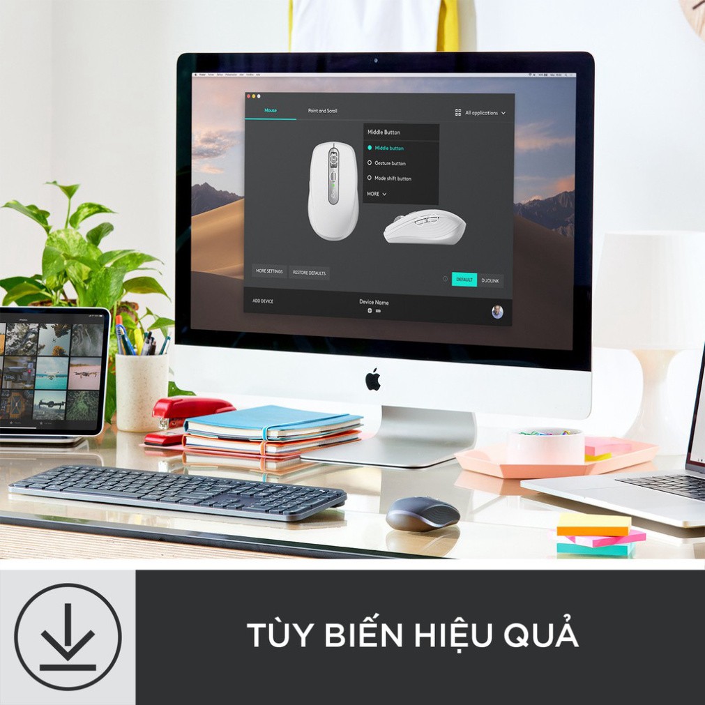 Chuột không dây bluetooth Logitech MX Anywhere 3 Sạc nhanh USBC, Cuộn siêu nhanh