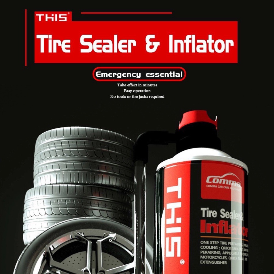 Chai Vá Lốp - Bơm Lốp Khẩn Cấp Cho Xe Ô Tô, Xe Máy - Chất Bịt Kín Lốp Xe - THIS Tire Inflator - MACA COMPANY