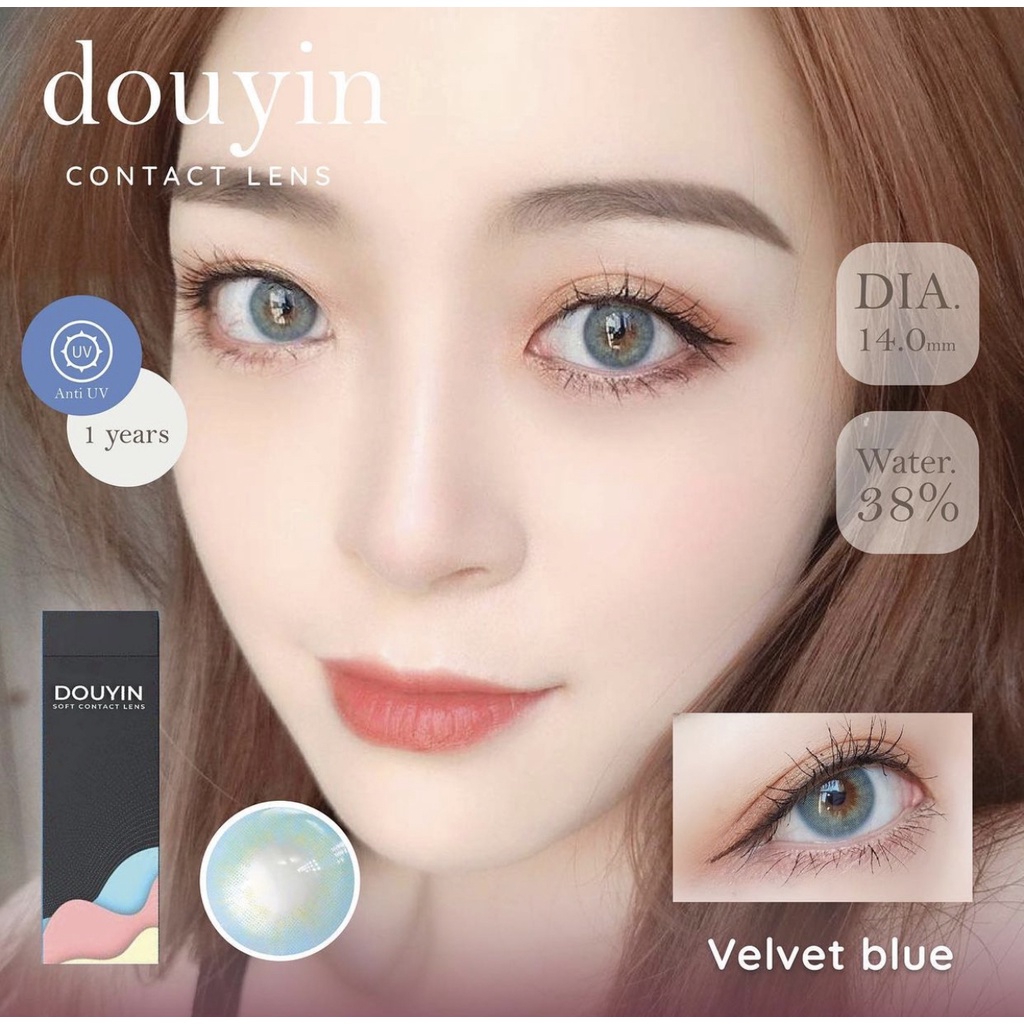LENS KÍNH ÁP TRÒNG NỘI ĐỊA TRUNG MÀU VELVET BLUE DOUYIN.CONTACTLENS X LENSMBD.