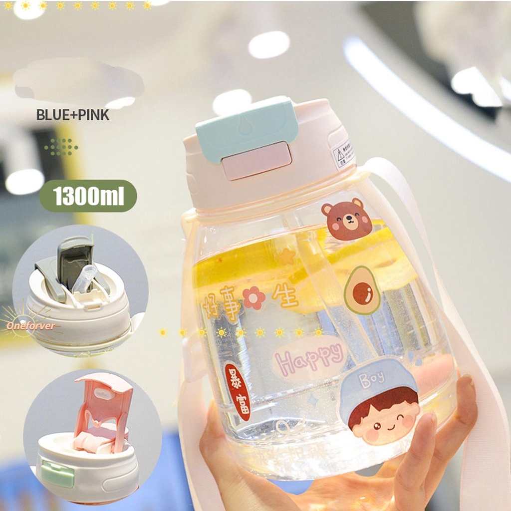 Bình Nước Cỡ Lớn Có Ống Hút Tiện Dụng Cho Bé Trai
