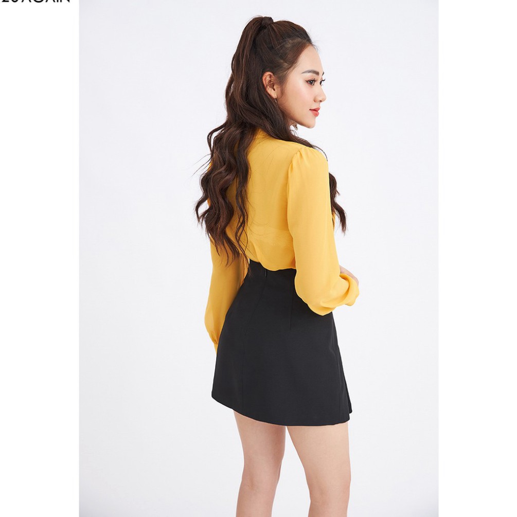 Áo sơ mi nữ công sở 92WEAR 3 màu, đủ size, thiết kế có nơ cổ đính ngọc ASA0276