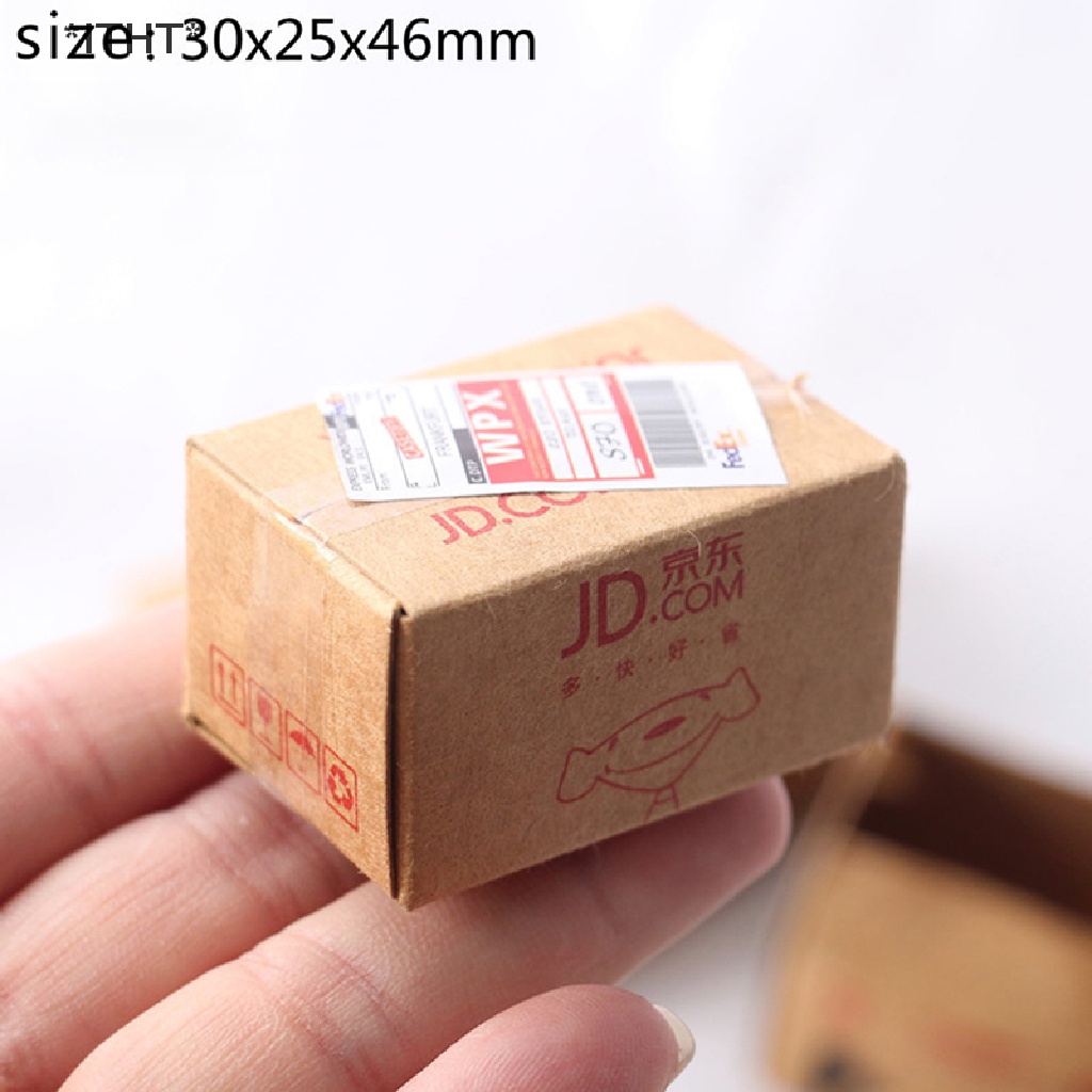1 Bộ Hộp Carton Chuyển Phát Nhanh Mini 1: 12 Trang Trí Nhà Búp Bê