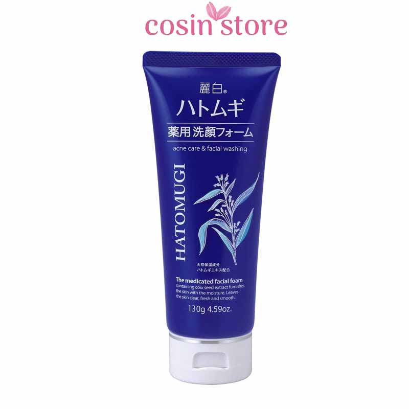 Sữa rửa mặt Reihaku Hatomugi Acne care &amp; facial washing 130g Nhật Bản từ ý dĩ ngăn ngừa mụn dưỡng ẩm Cosin Store