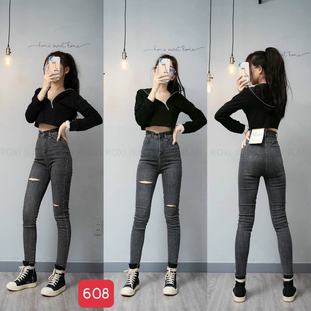 ( Mẫu 2021) 5 Mẫu quần jean nữ cạp cao chất vải đẹp phong cách Hàn Quốc