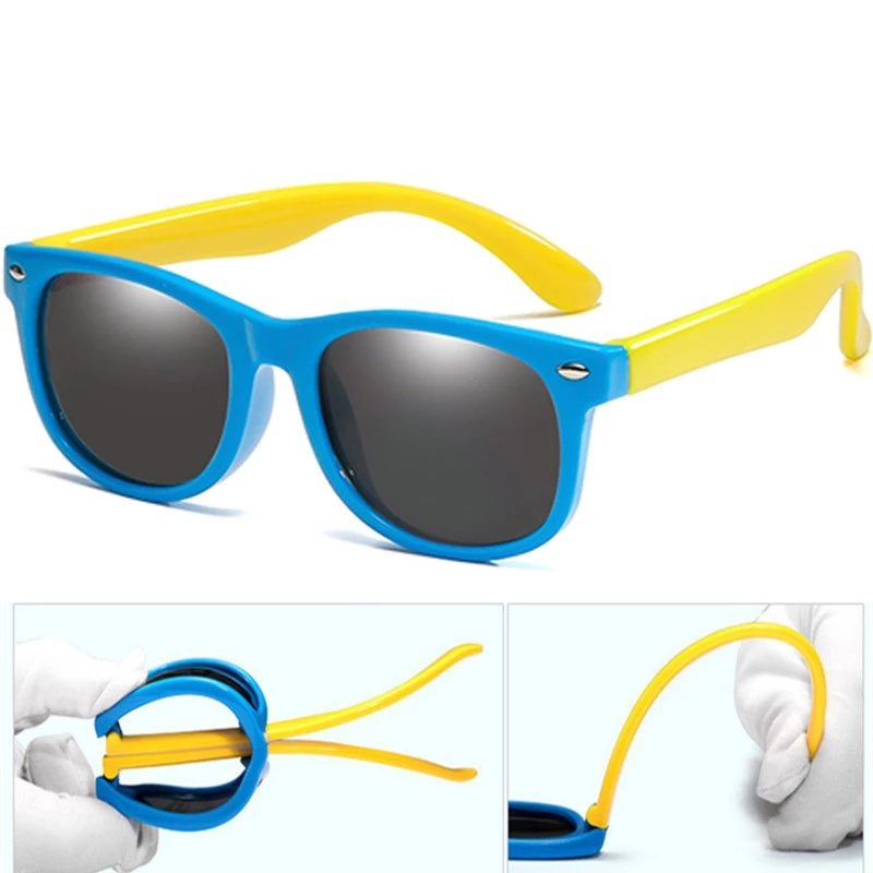 Kính Mát Gọng Silicone Linh Hoạt Chống Tia Uv Phong Cách Cổ Điển Cho Bé