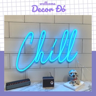 Đèn NeonSign | Chữ Chill Nhiều Màu | Kích Thước 40x18cm | Quà Tặng Trang Trí Cực Chất , Siêu Sáng & Tiết Kiệm Điện |