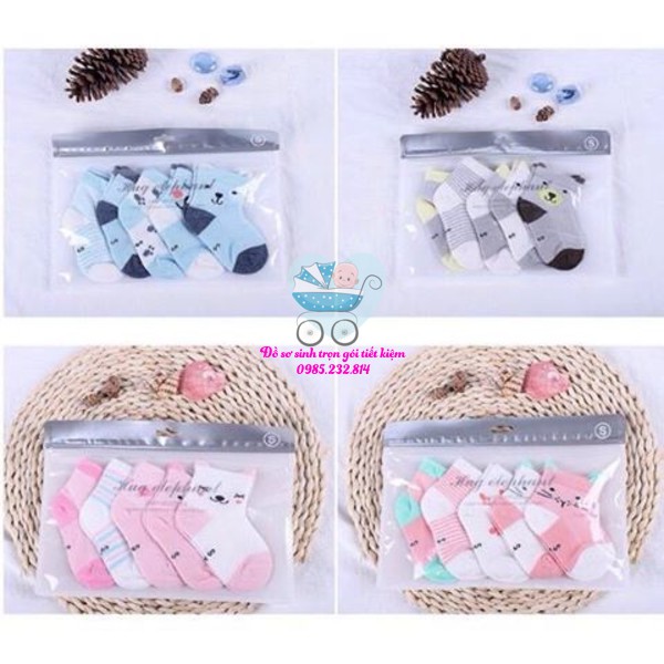 SET 5 ĐÔI TẤT LEN CỔ CAO CHO BÉ