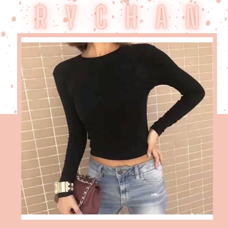 Áo Thun Croptop Tay Dài Đủ Màu Cực Chất - CR005