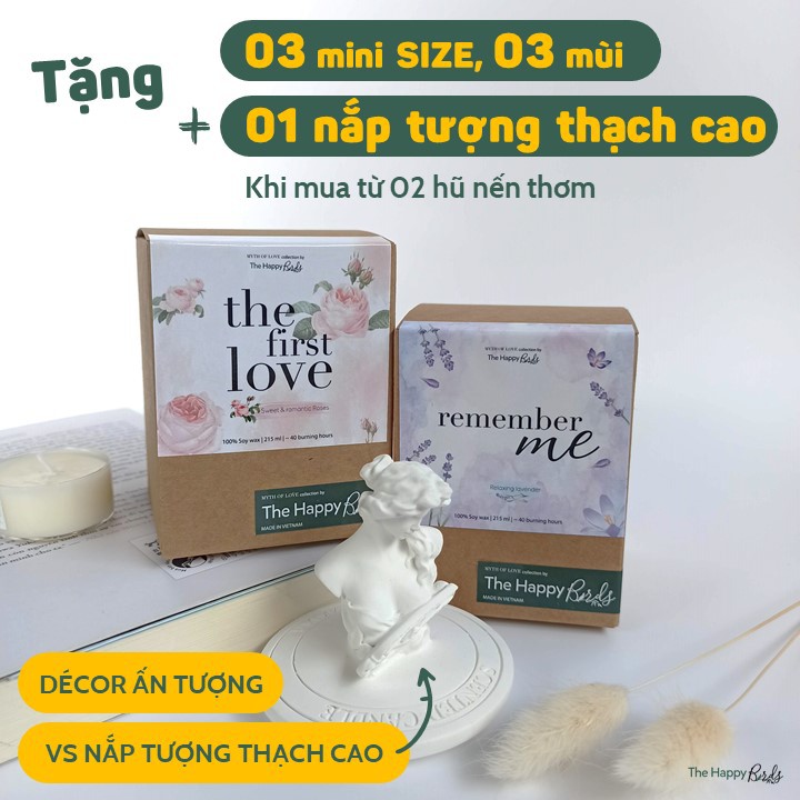 Quà 8 3 cho người yêu Nến thơm phòng tinh dầu thiên nhiên Hũ 200 gram/ 9 mùi/ Từ sáp đậu nành và tinh dầu tự nhiên