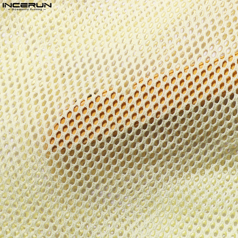 Áo sơ mi INCERUN tay ngắn cổ bẻ màu trơn tùy chọn thời trang cho nam