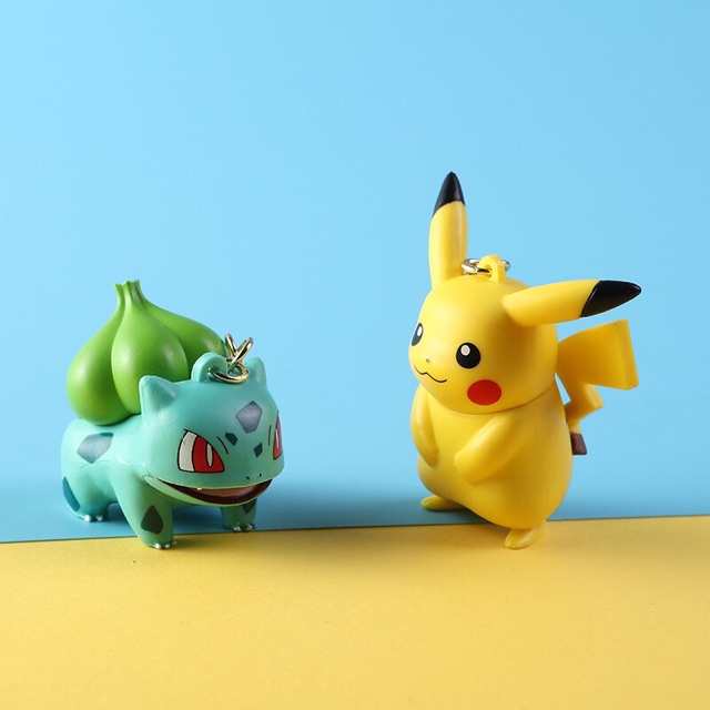 Móc khóa Pokemon Pikachu Bulbasaur Squirtle Psyduck Charmander làm quà tặng