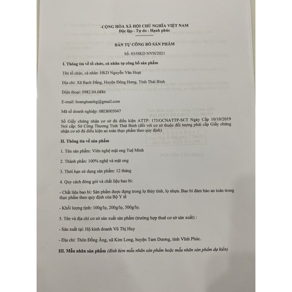 Viên Tinh Bột Nghệ Mật Ong Tuệ Minh 1 hộp 0,5kg | BigBuy360 - bigbuy360.vn