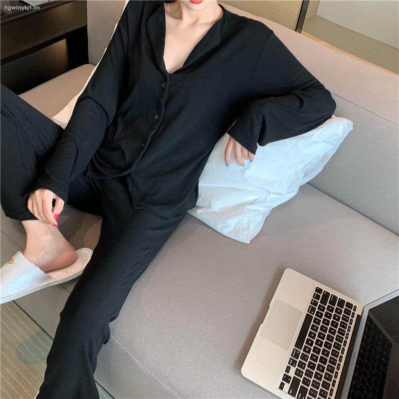 Bộ Đồ Ngủ Pijama Dáng Rộng Kiểu Hàn Quốc Thời Trang Xuân Thu 2021