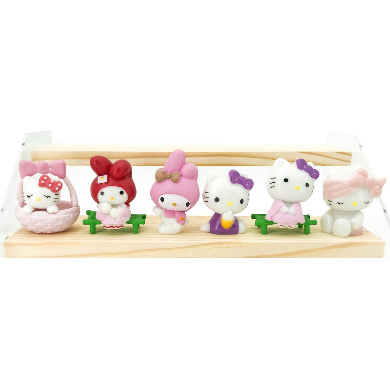 Set 6 mô hình Hello Kitty mini dễ thương dùng để trang trí bánh kem