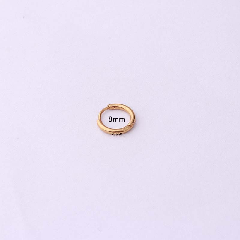 1 Khuyên Tai Tròn 8mm 10mm Hình Chiếc Lá Bằng Thép Không Gỉ
