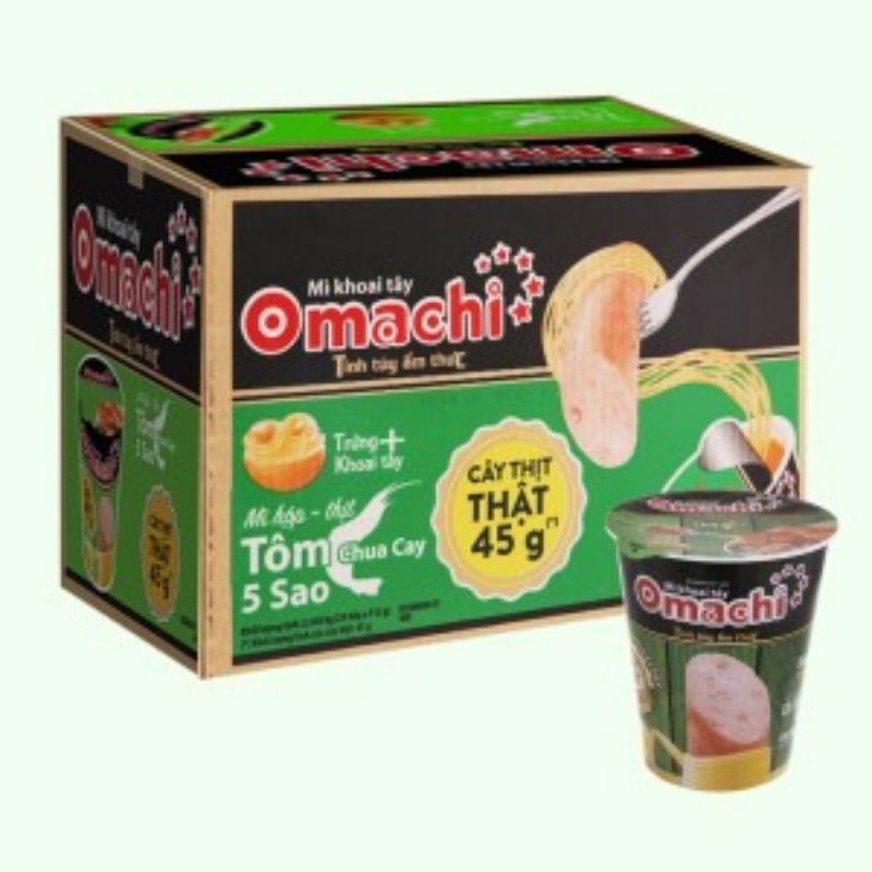 Mì Omachi Ly Có Xúc Xích Thịt Thật