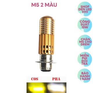 Đèn led 2 màu cho xe đời cũ chân m5 dream , wave , ju ,si cos vàng pha trắng có video