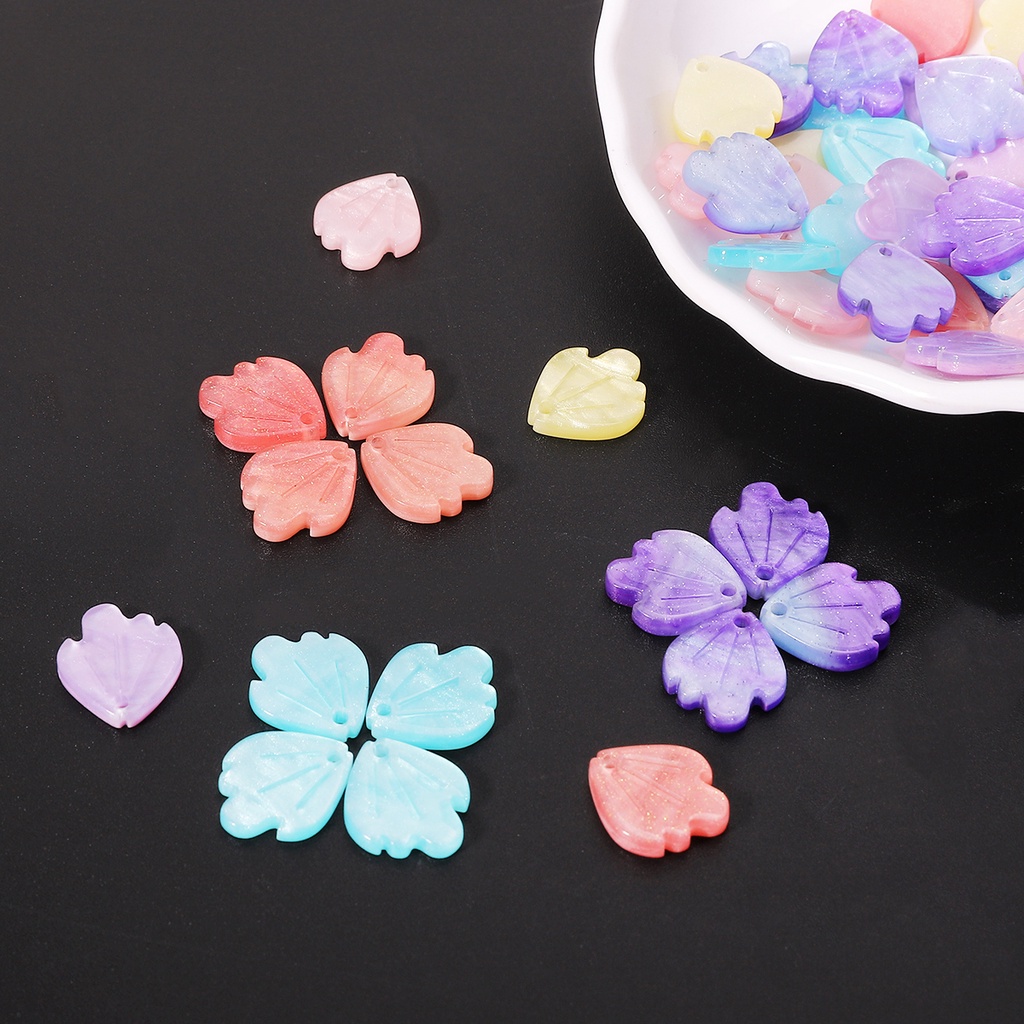 Set 10 phụ kiện làm trang sức thủ công hình cánh hoa bằng acrylic