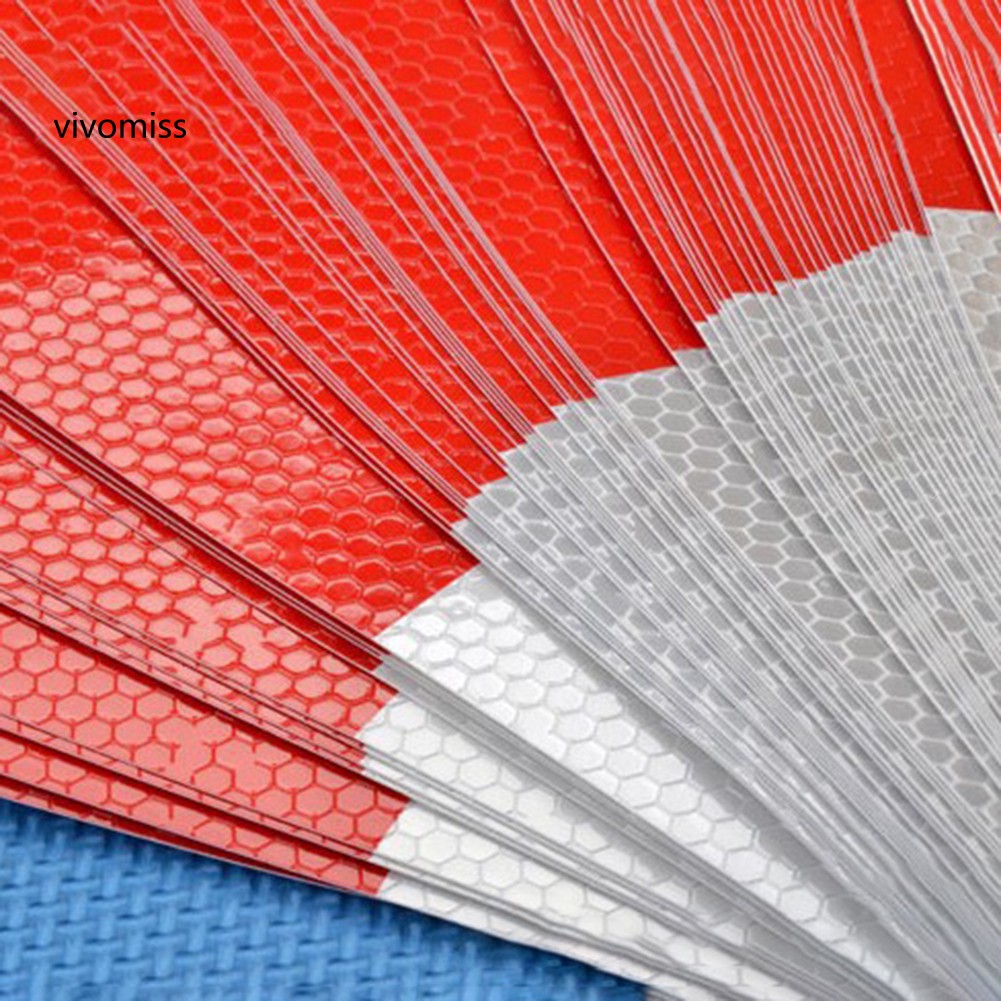 Bộ 10 nhãn dán phản quang màu đỏ trắng cảnh báo an toàn cho xe tải