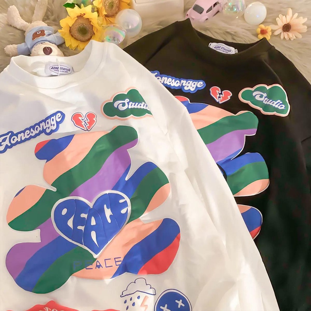 NRVP Áo Thun Nữ Dài Tay Cổ Tròn Thời Trang Hàn