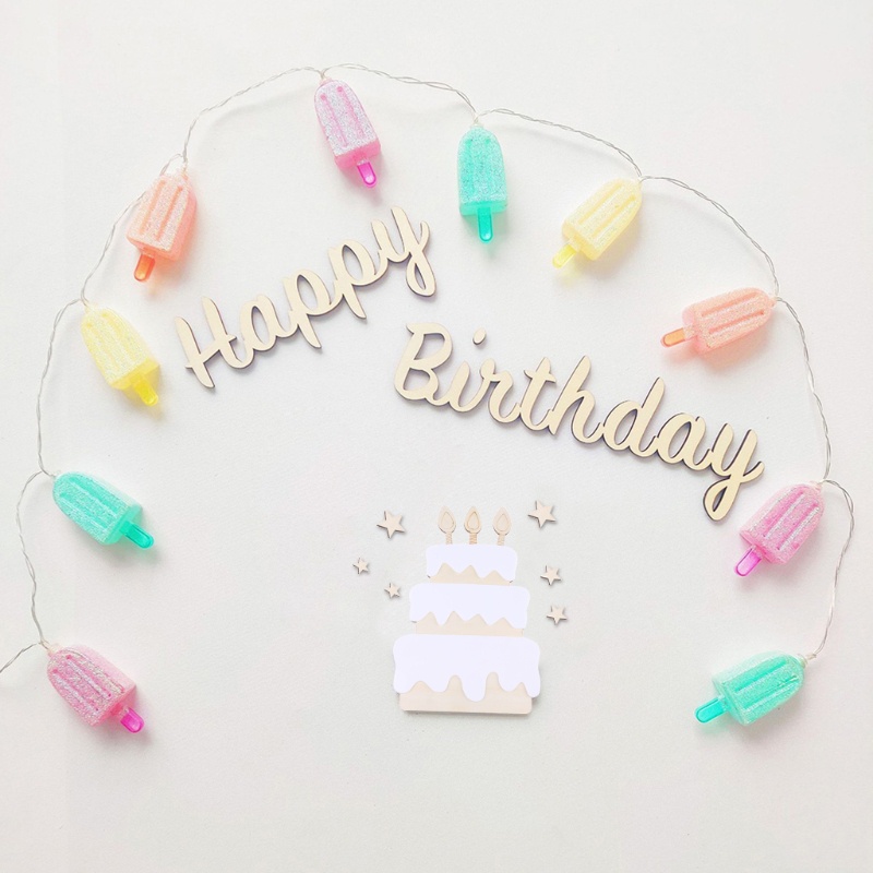 Phụ Kiện Chữ Happy Birthday Dán Tường Trang Trí Đa Ứng Dụng