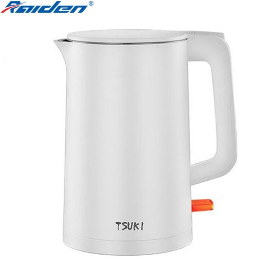 Ấm siêu tốc 2 lớp 1.5L Tsuki TS-DS01-W lòng ấm bằng inox 304 đúc nguyên khối, tự ngắt điện an toàn khi đun cạn nước