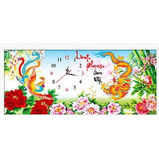 Tranh fđính đá long phụng sum vầy 94x45cm - lv139
