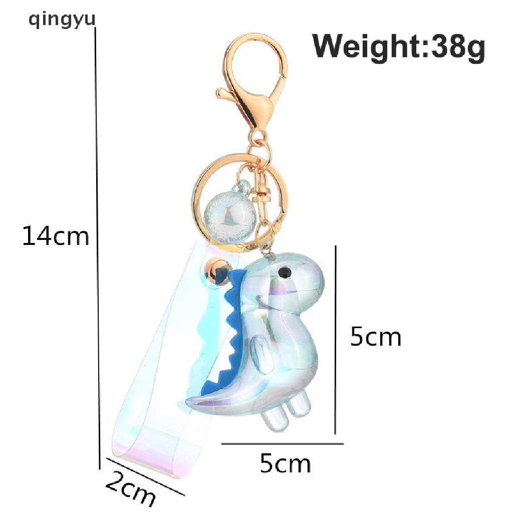 Qingyu Móc Khóa Acrylic Hình Khủng Long Hoạt Hình Sáng Tạo Dễ Thương