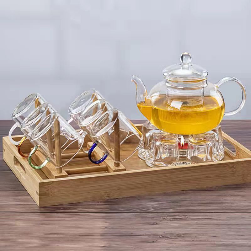 Bộ ấm trà thủy tinh chịu nhiệt có lõi lọc thủy tinh