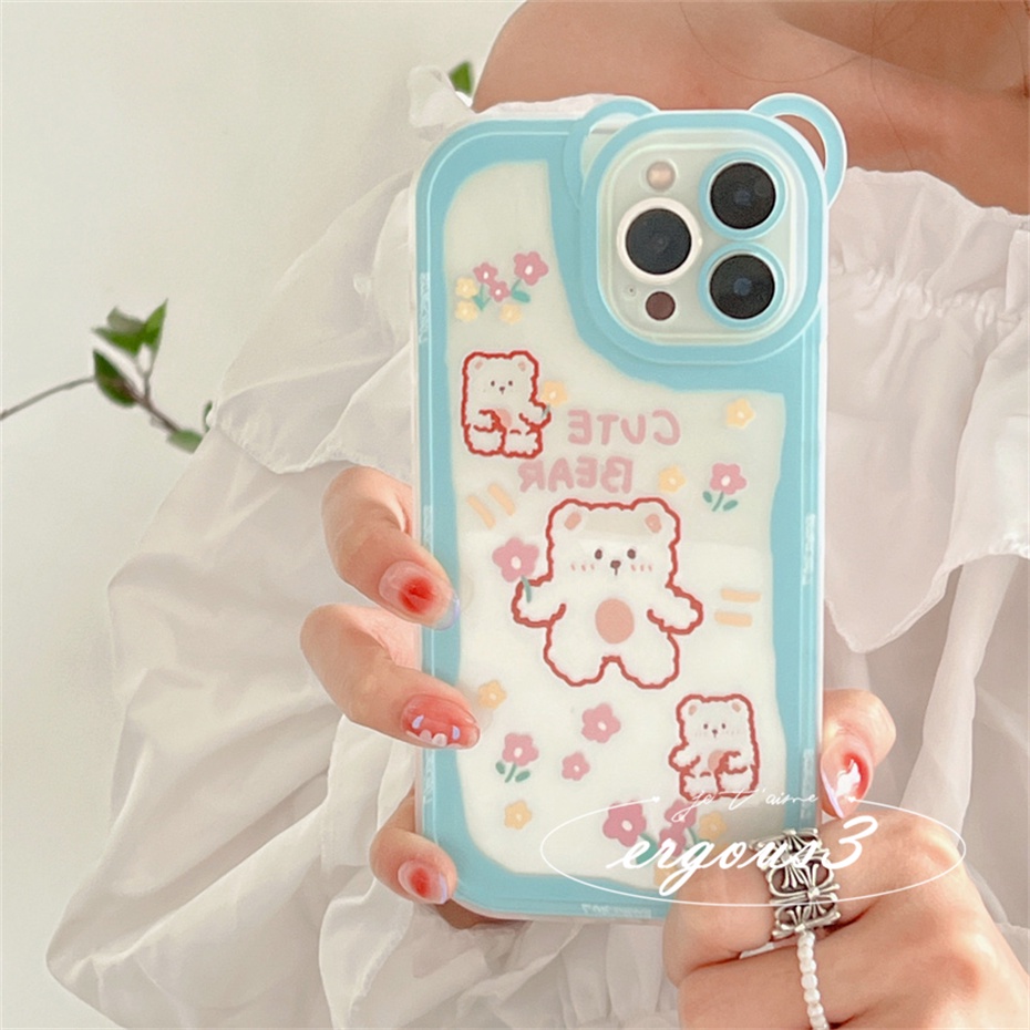 Ốp Điện Thoại Mềm Hình Gấu May Mắn Cho iPhone 14 13 12 11 Pro Max SE2020 X XR Xs Max 7 8 6 6s +